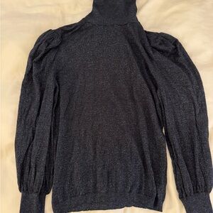 Sparkly Elegant Navy Turtleneck Sweater